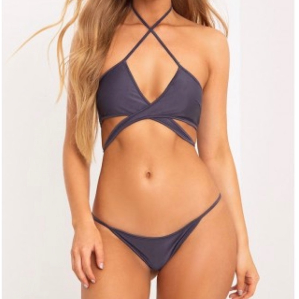 PRETTYLITTLETHING Halley Grey Bikini NEVER WORN
